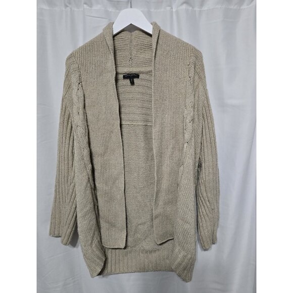 Banana Republic Women’s Medium Beige Cable Knit Open Front Cardigan Sweater - Picture 7 of 10